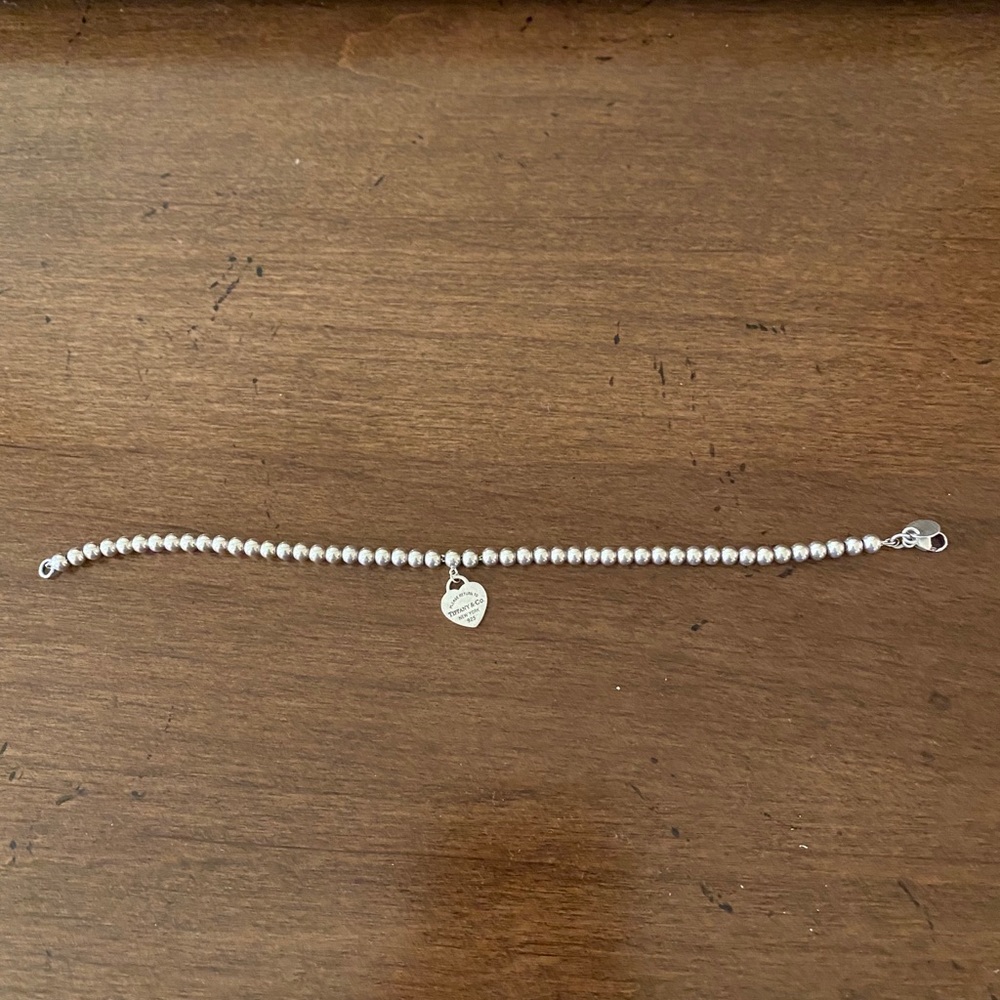 100% AuthenticTiffany Blue Heart Tag Bead Bracelet